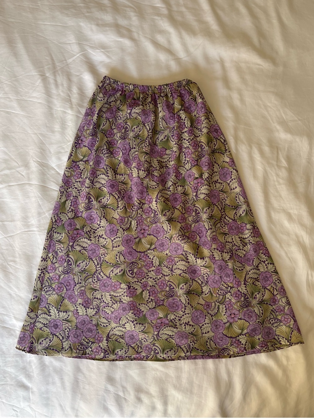Women's Lavender Floral A-Line Skirt